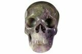Realistic, Carved, Banded Purple Fluorite Skull #151027-1
